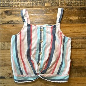 Striped Button-Down Tank Top girls size 11/12